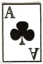 ACE OF CLUBS GILET BIKER RICAMATO GIACCA PATCH 