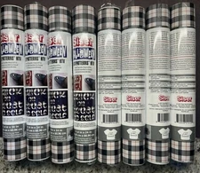 Lot of 8 Siser Easypatterns HTV Heat Transfer Vinyl Blk/Wht/Orng Plaid Halloween