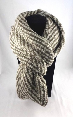Infinity Scarf Brown Cream Stripes Cowl Single Or Double Loop 