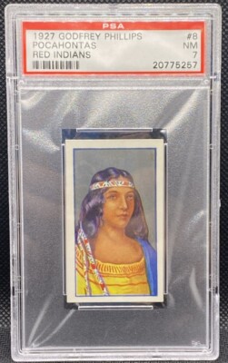 pocahontas tobacco 🔥 1927 Godfrey Phillips Red Indians Tobacco Pocahontas #8 RARE PSA 7 🔥