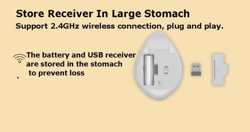 2.4GHz Wireless Mouse Cute Hamster Shape Less Noice Portable Mobile Optical 1... - Picture 8 of 9