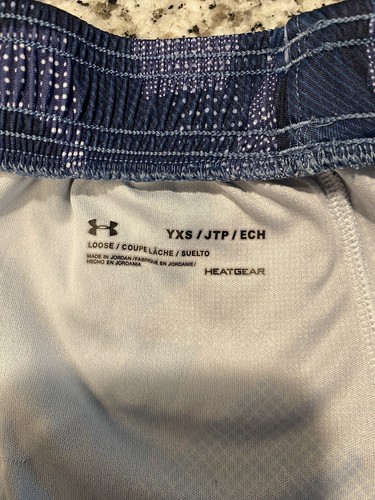 UNDER ARMOUR Youth Shorts Camo HeatGear Size Youth XS Blue Orange Logo - Picture 5 of 6