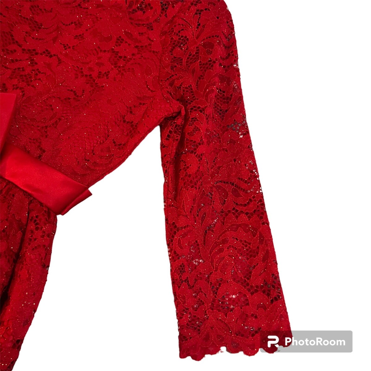 Rare Editions Girls Allover Lace Red Bow Dress size 14 | eBay
