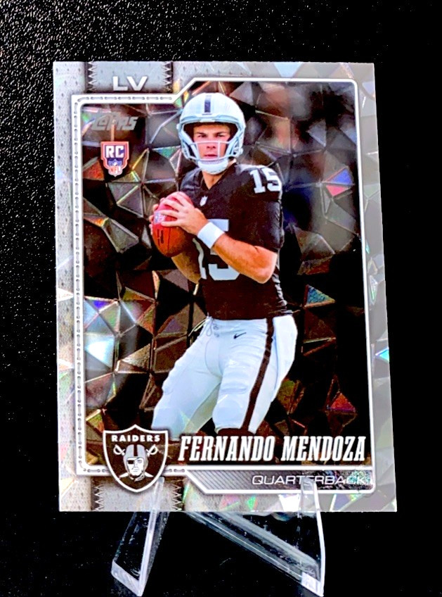 Fernando Mendoza 2026 Topps Flagship Rookie Diamante Foil SP Raiders RC #301