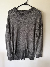 Lou & Grey Gray Solid Knit Crew Neck Long Sle...