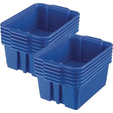 -160074BL Stackable Plastic Book and Organizer Bins for Classroom or Home Use...