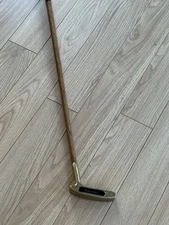 Sutter's Mill Wooden Shaft Gold Head Putter Golf Rare Vintage Putter 35"