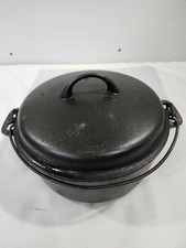 Vintage Cast Iron #8 1036 Dutch Oven W/ Lid 1037 A &