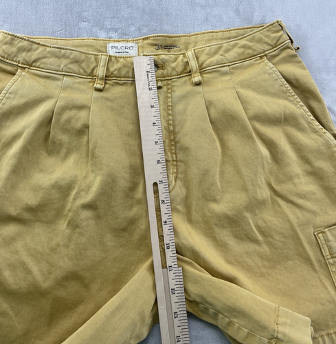 Pilcro Anthropologie Cargo Short Women 31 Mustard Front Pleaded Stretch Preppy - Picture 7 of 18
