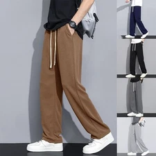 Men's Waffle Sweatpants Casual Loose Wide Leg Trousers for All Occasions