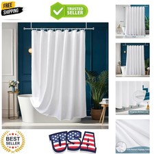 Long Shower Curtain Liner 78 Inches Height-Water-repellent Fabric Shower Curt...