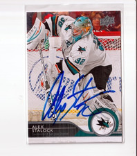 ALEX STALOCK autographed SIGNED '14/15 SAN JOSE SHARKS 