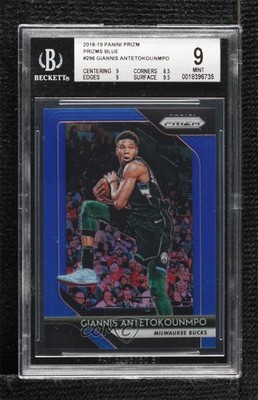 2018-19 Panini Prizm Blue Prizm 189/199 Giannis Antetokounmpo #296 3hd
