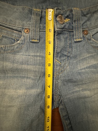 Vintage True Religion Jeans Women 29 Blue Becky Bootcut Distressed Denim Stretch - Picture 9 of 21