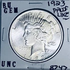 1923 P BU GEM PEACE SILVER DOLLAR UNC MS+++ U.S. MINT RARE COIN 8747