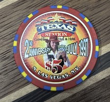 Texas Station N. Las Vegas Nevada $5 Casino Chip 2nd Anniversary July 1997