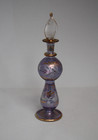 Bohemian Czech Purple & Gold Hand Blown Art Glass Scent/Perfume Bottle w/Stopper — photo 5