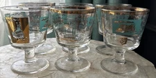 Vintage Libbey Southern Comfort Steamboat Stemware Glasses Set Of 6