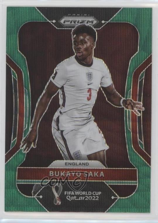 2022 Panini Prizm World Cup Qatar Green Wave Prizm Bukayo Saka #84 7m3