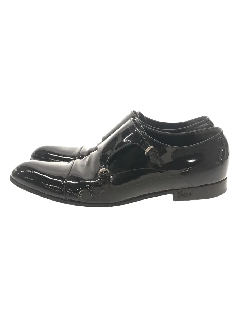 Mocassins Gucci double lanière moine émail noir taille 42,5 occasion