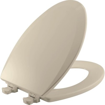 Bemis 1500Ec 146 Almond Elongated Molded Wood Toilet Seat With Easy-cl