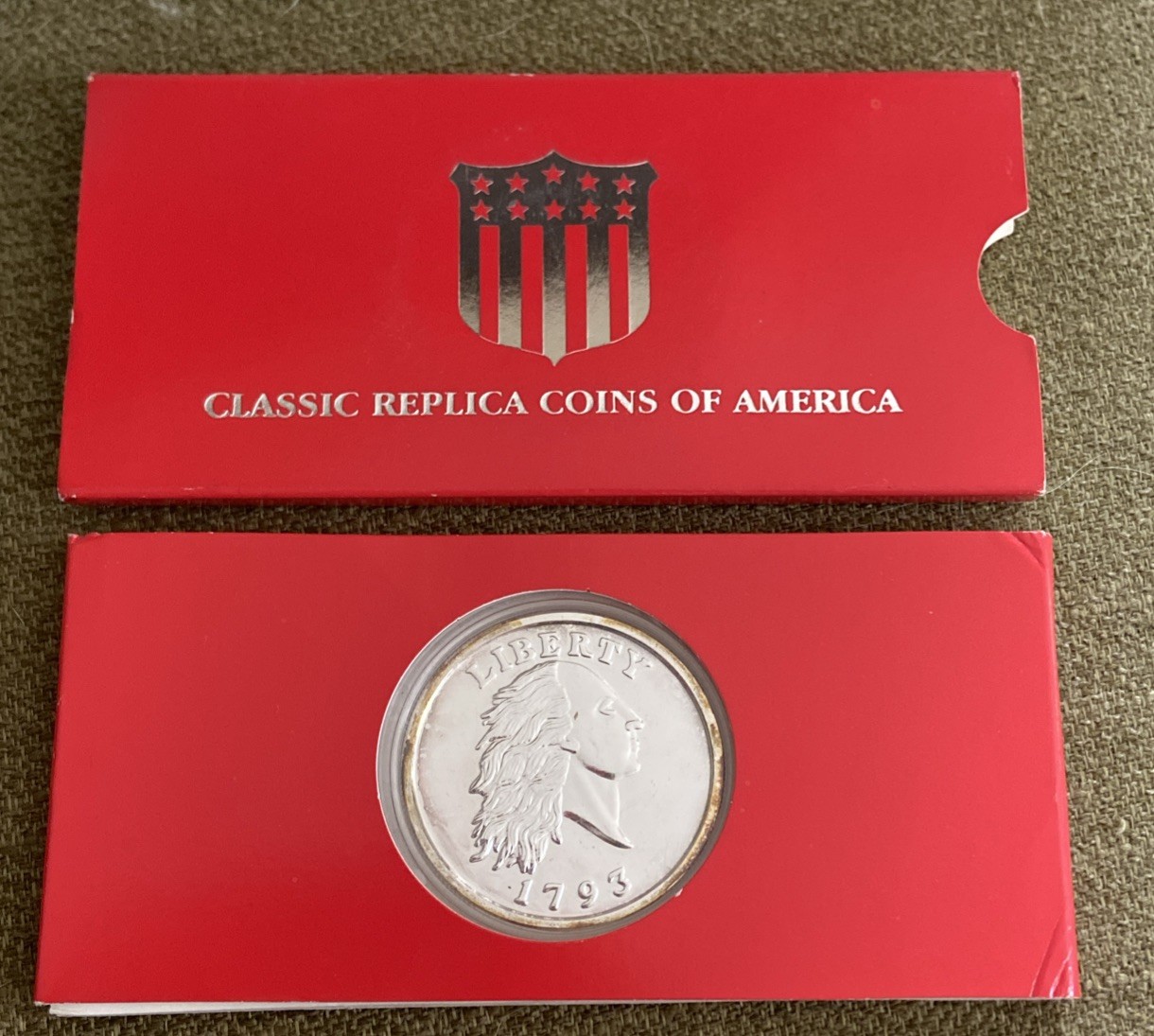 Classic Replica Coins of America 1793 Liberty one cent .999 silver plated