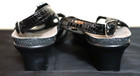 SAS black patent leather  crocodile pattern 7.5 short heel comfort sandals — photo 7