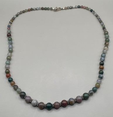 Damen Halskette Sterling Silber 925 verschiedene Edelsteine