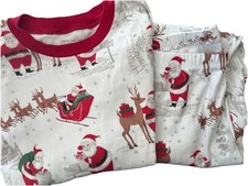 Pottery Barn Santa Pajama Two Piece Set 100 Organic Cotton Unisex