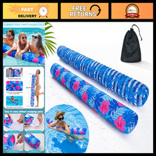 Inflatable Pool Noodles 2 Pack - Soft Fabric Quick Drying Floats with Storage Ba