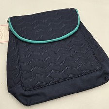 New Thirty One Vary You Backpack Crossbody Purse Navy Blue Teal Quilted Chevron