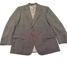 Brooks Brothers Mens Grey Micro Pattern Two Button Blazer Sport Coat Made in USA