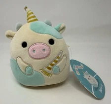 Squishmallows Belana Birthday Cow Bull Party Hat Plush Stuffed Animal Toy 5”