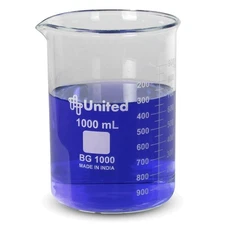United Scientific™ (1,000mL) 1 Liter Beaker - Low Form Griffin, Double 1000mL 