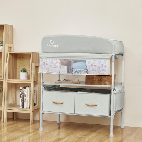 Portable Baby Changing Table with 2 Storage Baskets, Foldable Changing Table ... - Picture 3 of 4