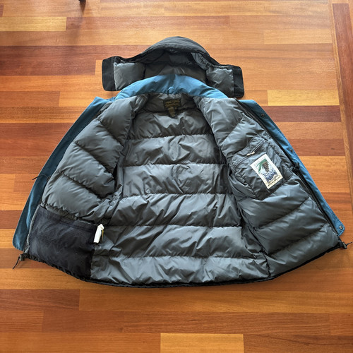VTG Eddie Bauer Men's Sz Large Goose Down Ridgeline Parka Black Gore-Tex Puffer - Picture 3 of 8