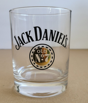 Jack Daniels Double Shot Rocks Glass Old Fashioned Black Gold No 7 Whiskey 12oz
