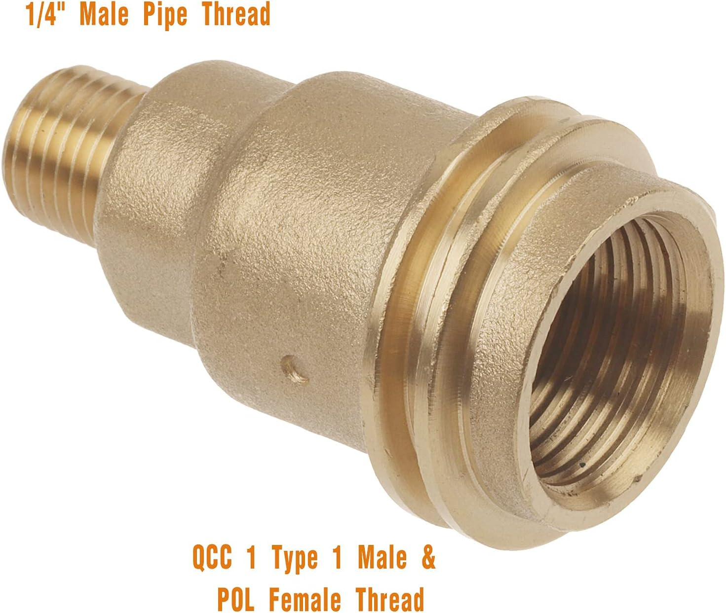 2Pcs Propane Gas Fitting Hose Adapter with 1/4 Inch Pipe Thread and QCC Type 1 M