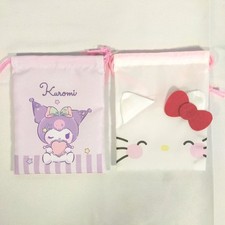 DAISO Sanrio borsa con coulisse Hello Kitty Kuromi My Melody Pouch set 2 Giappone