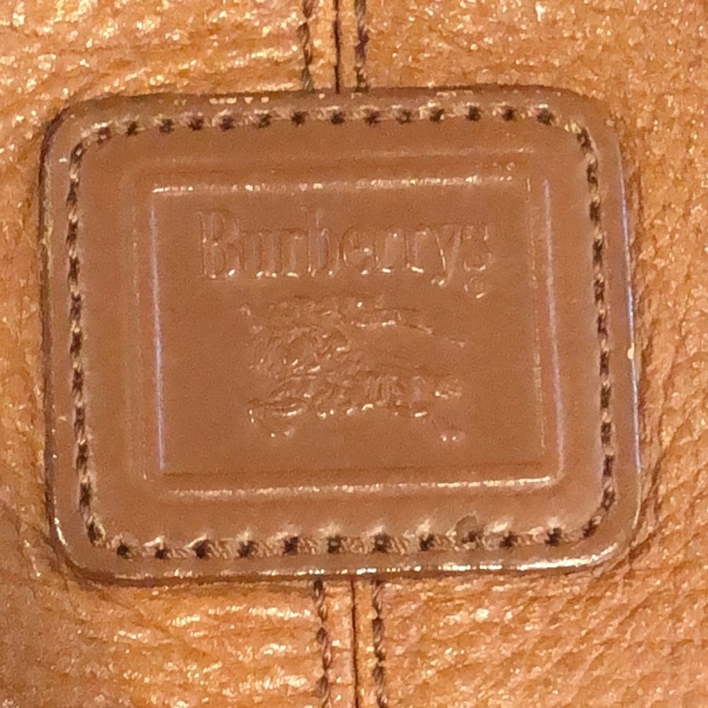 BURBERRYS Brown Leather Drawstring Bucket Bag Nova Check Haystack Lining VTG image 3
