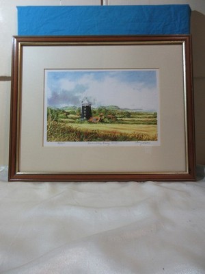 Tony Malton signierter limitierter Druck: Burnham Overy Mill gerahmte Kunst 180/850