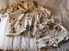 Disney Jr Boys 2 piece. Cream with beach Micky print 2T