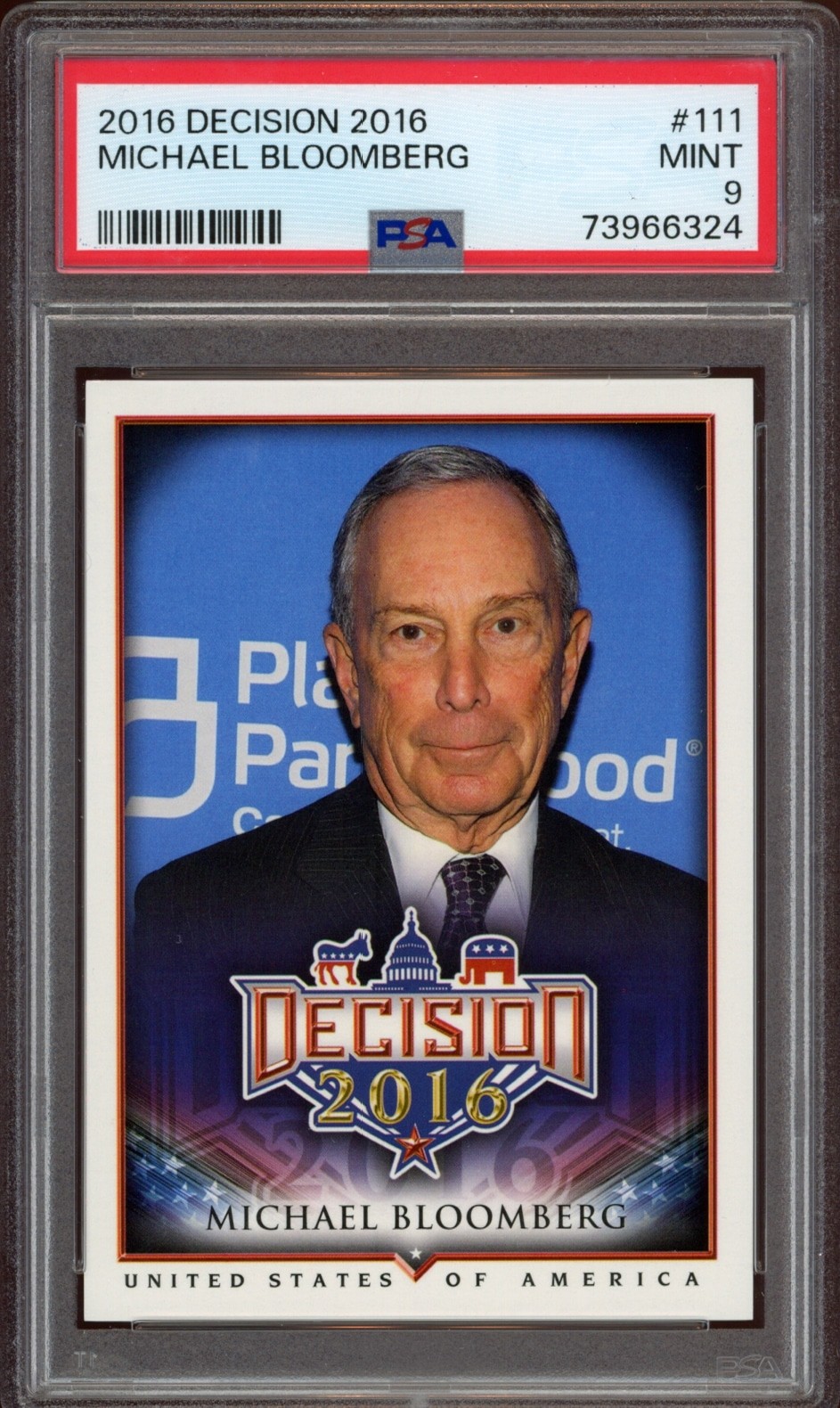2016 Leaf Decision Michael Bloomberg #111 (PSA 9)