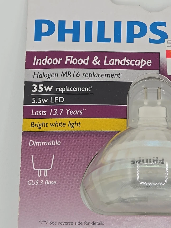 PHILIPS Glass 35 Watt MR16 Replacement GU5.3 Dimmable LED Floodlight (C4) - Image 2 of 4