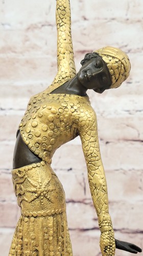 Old Chiparus Dancer Lady Sculpture Figure Vintage Deco Bronze Demetre - Picture 6 of 10