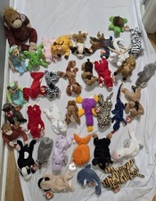 Lot of 37 Ty Beanie Babies Plush w/ Tags Mixed Animals Clean Bundle Vintage