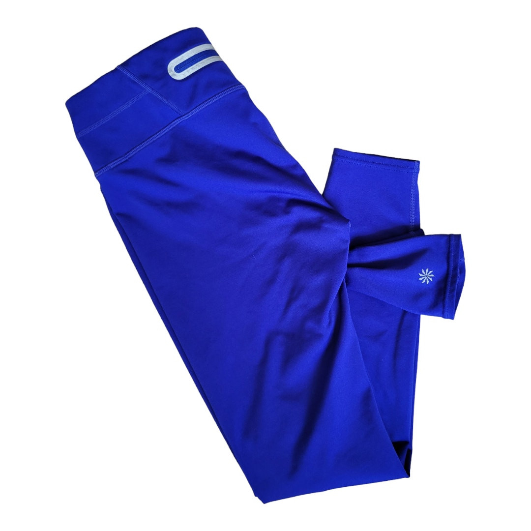 Athleta Sonar Tight Mid Rise Zip Pocket Leggings Blue Women Medium