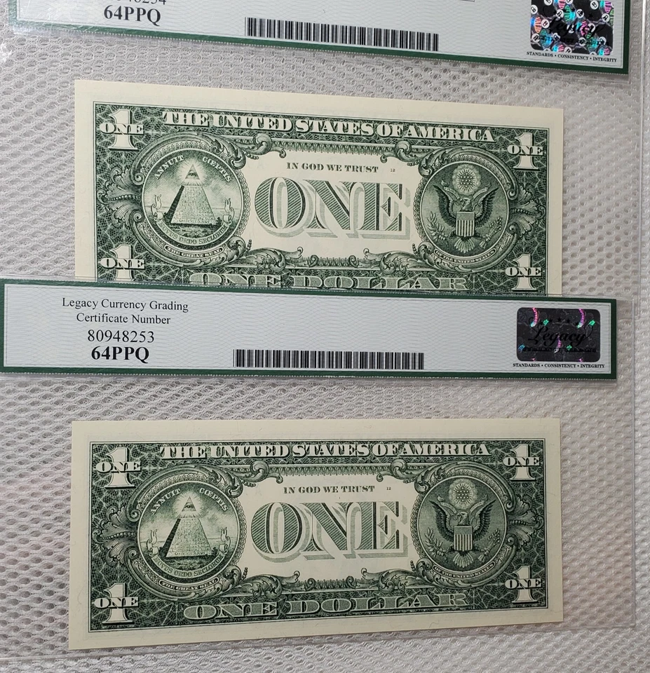 1995 $1 FRN Experimental WEB Press Note Consecutive Set 6/12, Boston UNC 64PPQ - Image 2 of 4