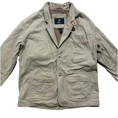 Orvis Zambezi Jacket Men s Large Tan Safari Field Leather Elbow Patch Hunting