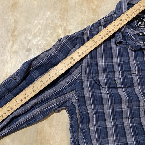 Marc Ecko Cut And Sew Strength In The Face Of Fear Button Up Plaid Men’s Size M - Picture 6 of 9